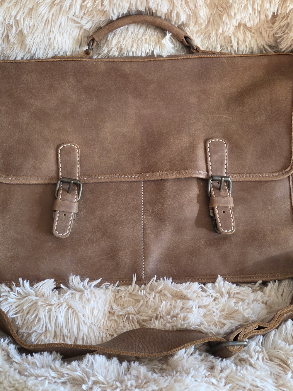 Roots Original Brown Leather Unisex Briefcase